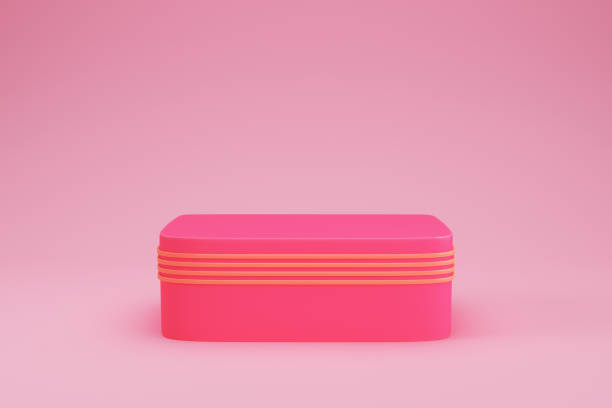 istock Pink rectangle pedestal for product display 1406227411
