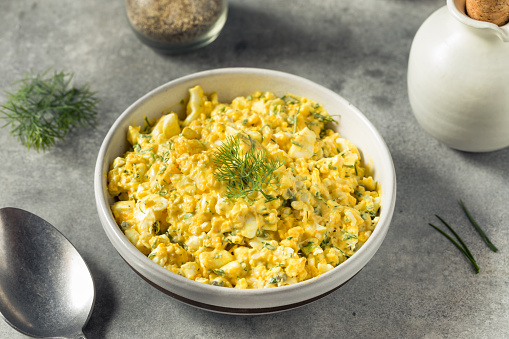 Homemade Healthy Egg Salad with Dill and Mayo