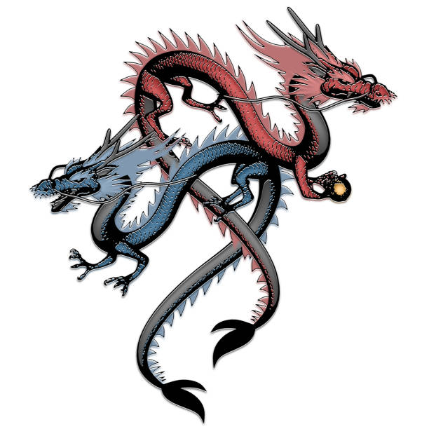 Twin Japanese Dragons Tattoo