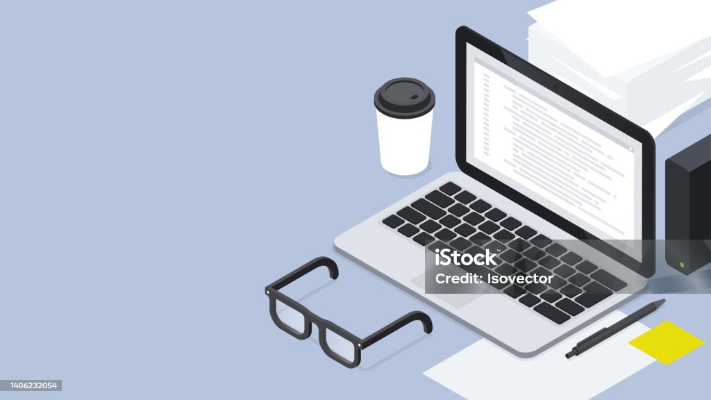 Isometric Coding Vector Illustration Stock Illustration - Download ...