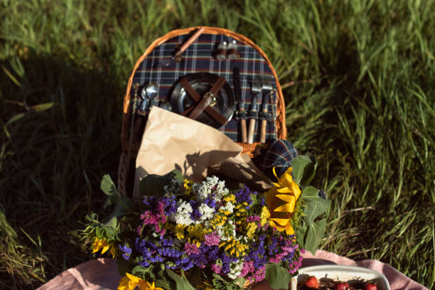 istock Different food on a picnic in the park 1406232185
