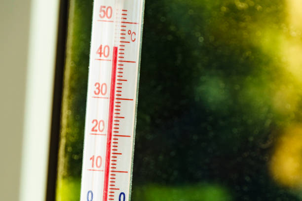 istock Thermometer shows high temperature during heat waves outside. 1406233128