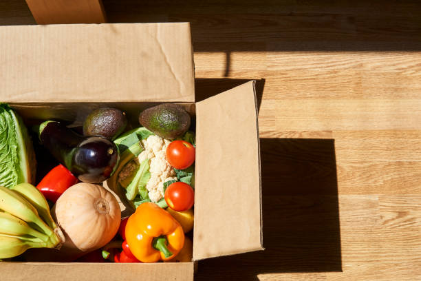 istock Full box of groceries 1406236115
