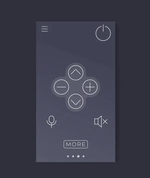 Vector illustration of remote control for tv mobile app interface