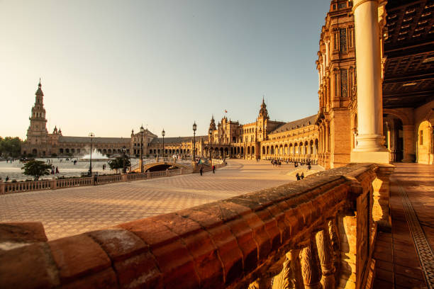 istock Sunset at Plaza de Espana in Sevilla, Spain 1406242674