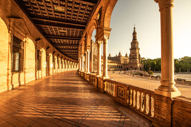 istock Sunset at Plaza de Espana in Sevilla, Spain 1406242676
