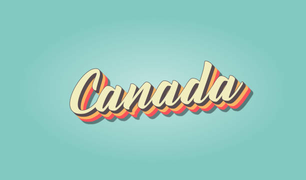 Canada is the most visited country in the world. Retro handwriting country name vector illustration