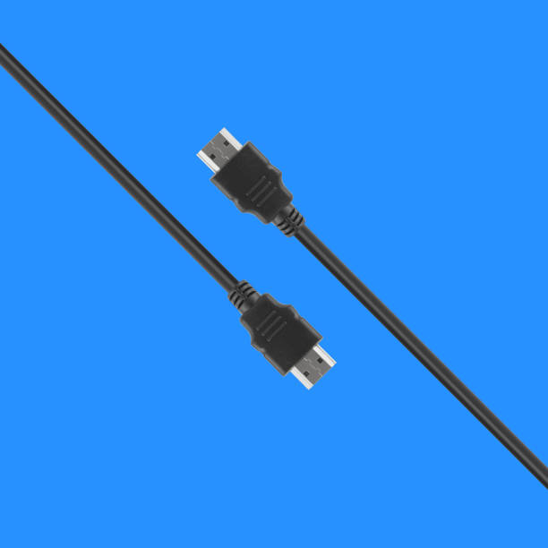 HDMI connector with cable isolated on white background