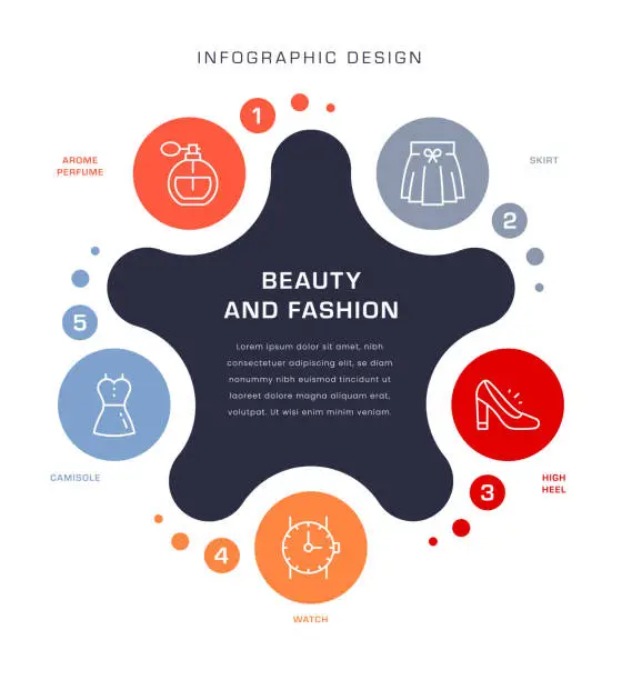 Vector illustration of Beauty And Fashion Infographic Design