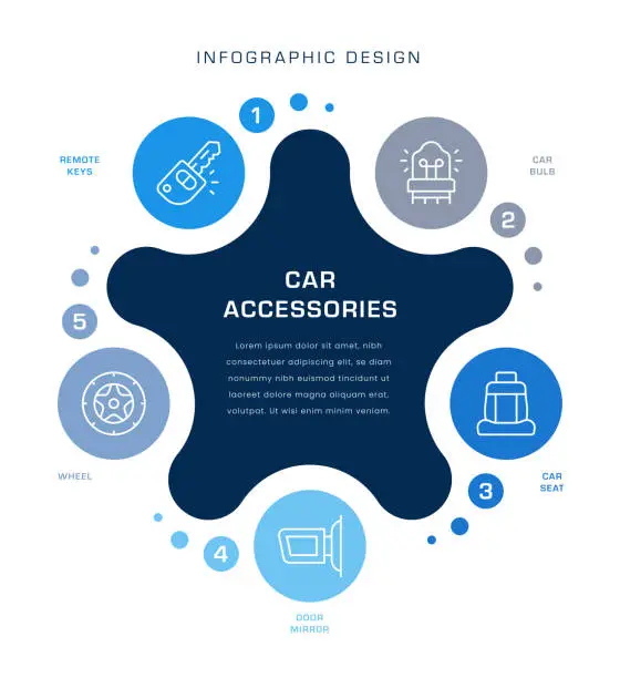 Vector illustration of Car Accessories Infographic Design