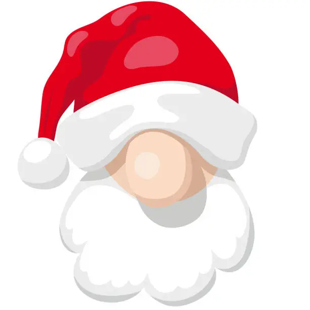 Vector illustration of Character with Santa Claus hat, vector illustration.