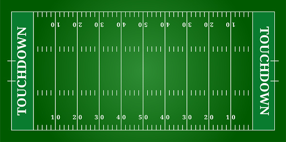 American football field, top view