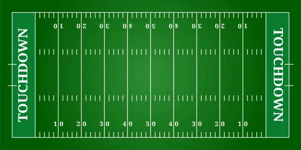 Vector illustration of American football field, top view