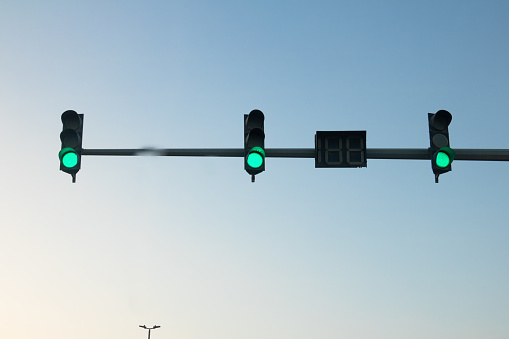 all traffic lights is green sign to the traffic light