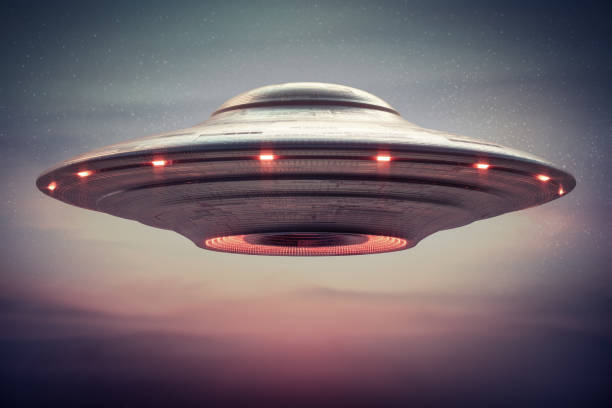 Unidentified Flying Object Clipping Path Unidentified flying object - UFO. Science Fiction, 3D illustration concept of ufology. Clipping path included. ufo stock pictures, royalty-free photos & images