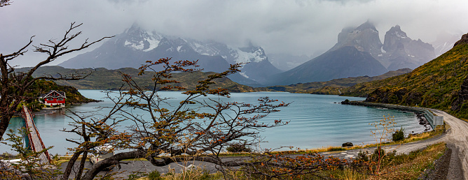 Pehoe Lake and island. Torres del Paine national park, Patagonia, Chile