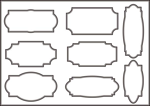 간단한 프레임. 구식 이미지. - horizontal picture frame empty white background stock illustrations