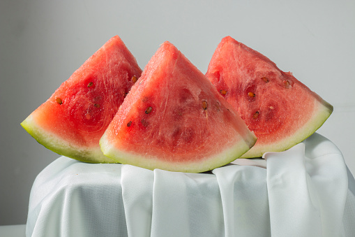 Isolated watermelon slices on white background