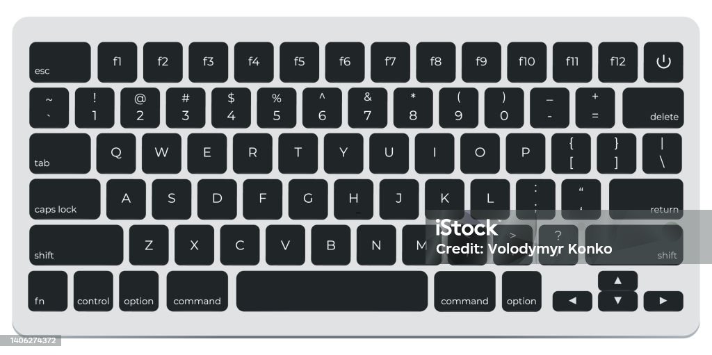 Contemporary Light Keyboard Of Computer Top View Wireless Keyboard New