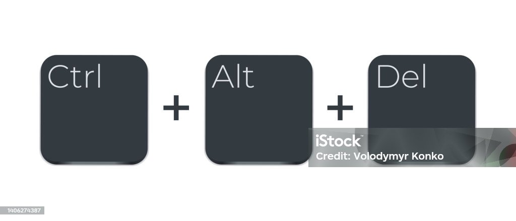 Three Buttons Computer Menu Ctrl Alt And Del Three Buttons For Fix Computer Hanging Problem Stock ...