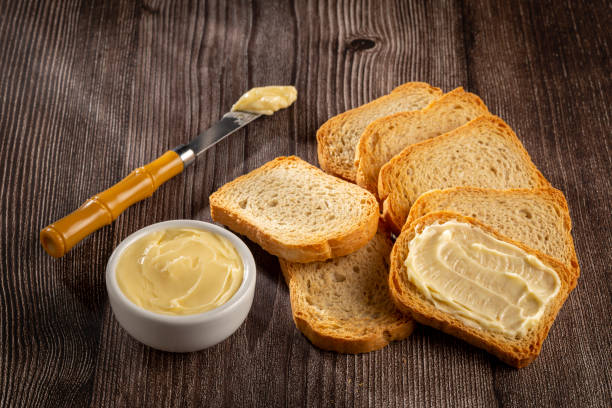 istock Healthy wholemeal toast with butter. 1406277757