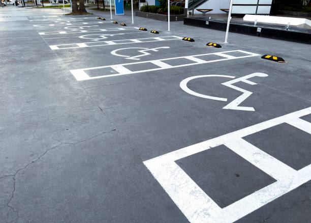 Row of accessible parking spaces