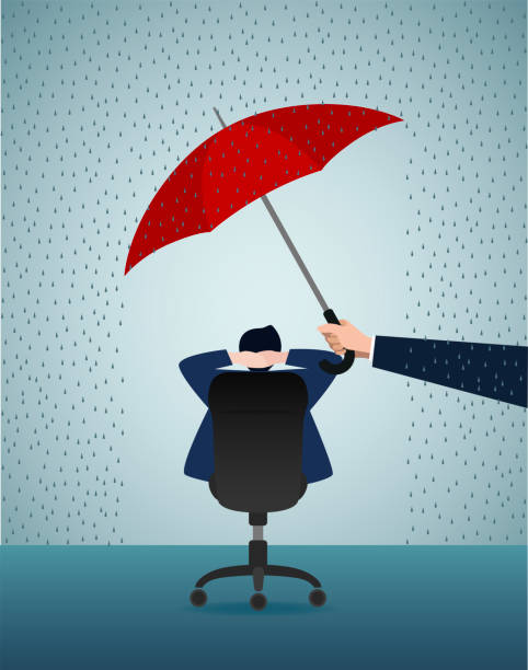 illustrazioni stock, clip art, cartoni animati e icone di tendenza di assicurazione - insurance rain insurance agent umbrella