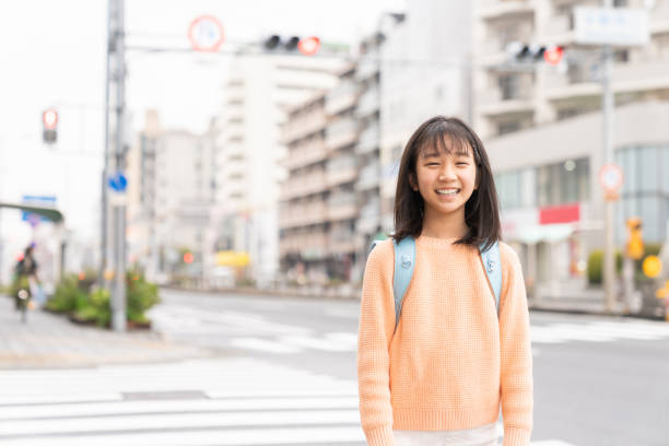 istock asian elementary school girl , school bag 1406286315