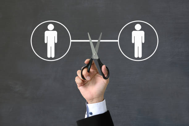 Buisness man cutting human relatioship images