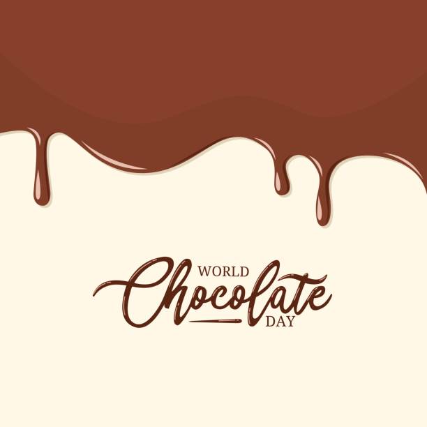 illustrations, cliparts, dessins animés et icônes de illustration vectorielle, chocolat fondu, journée mondiale du chocolat manuscrite, idées d’affiches ou d’emballages. - chocolate