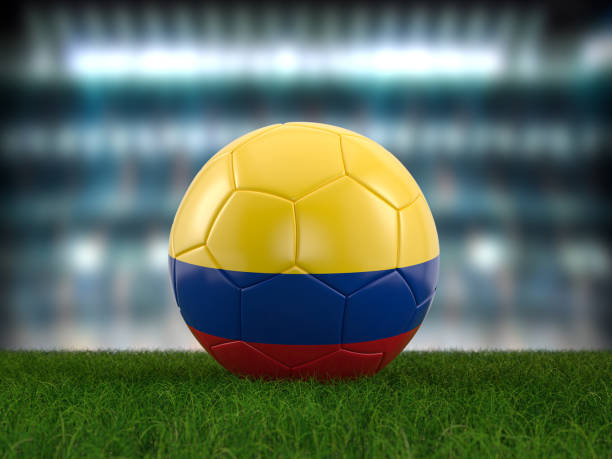 istock Soccer ball Colombia flag 1406295086