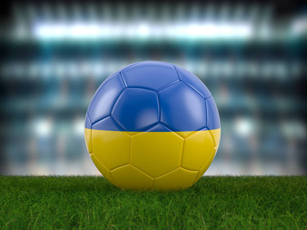 istock Soccer ball Ukraine flag 1406295739