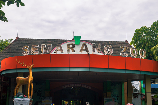 June 2022, Semarang Indonesia, the landmark of the entrance to the Semarang Zoo, Semarang City, Indonesia