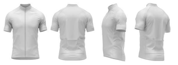 maglia ciclismo 3d rendering isolato su sfondo bianco - short sleeve shirt foto e immagini stock