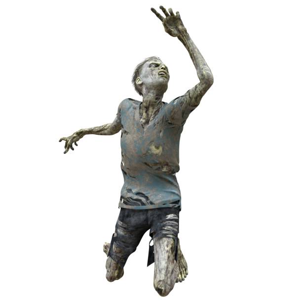 istock Zombie male isolated white background 3d illustration 1406299735