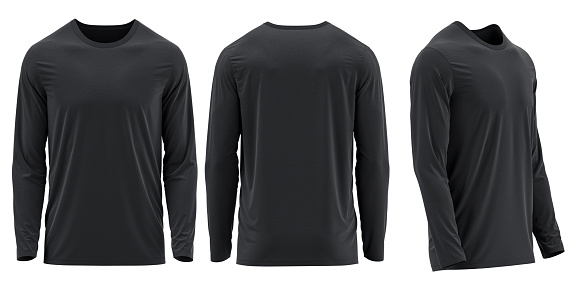 T-shirt Long Sleeve Round neck. 3D photorealistic render