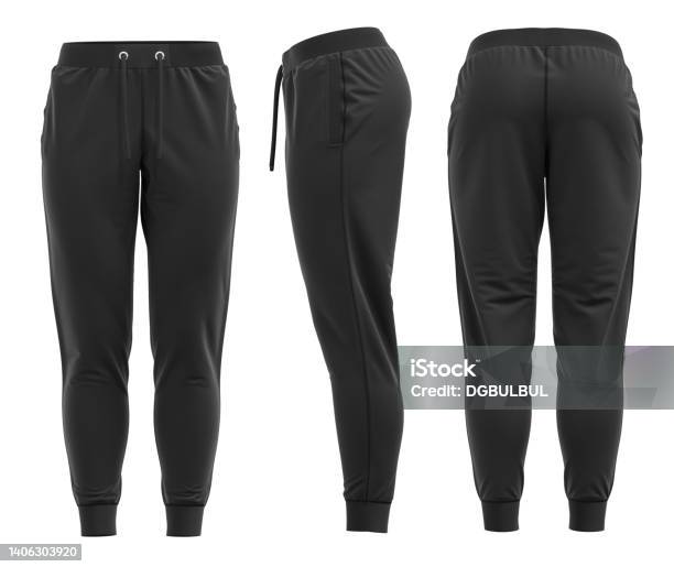 Womens Sweatpants Sport Stock Photo - Download Image Now - Template, Jogging Pants, Pants