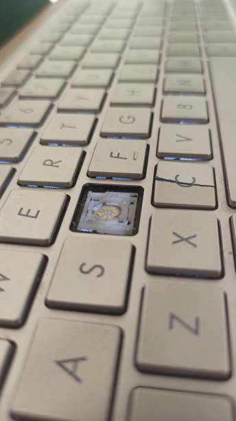 istock Close-up of broken keyboard keys 1406305457