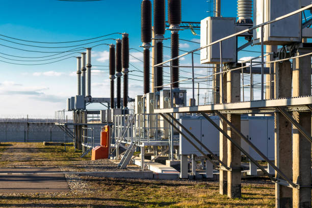 istock High voltage electrical substation with switches 1406313309