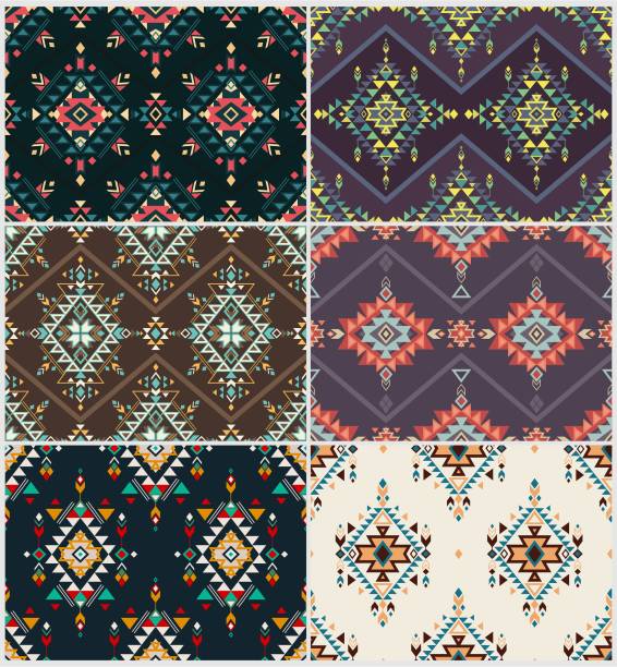 istock Aztec geometric backgrounds. Set of six ethnic seamless patterns. Stylish navajo design. 1406314271