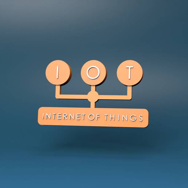 istock Internet thing logo symbol. IoT concept. 3d render illustration. 1406316140
