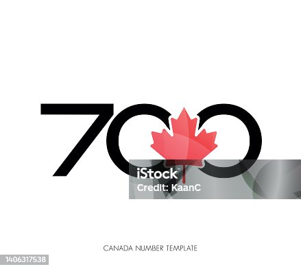 istock Canada concept anniversary number with maple leaf symbol vector stock illustration 1406317538