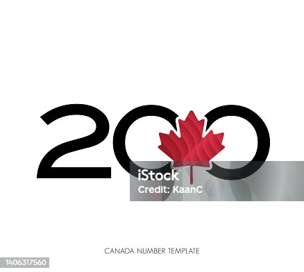 istock Canada concept anniversary number with maple leaf symbol vector stock illustration 1406317560