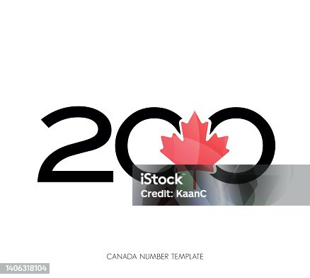 istock Canada concept anniversary number with maple leaf symbol vector stock illustration 1406318104