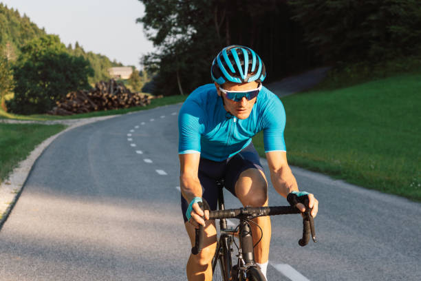 istock Racing cyclist with straight arms and hands in the drops 1406319628