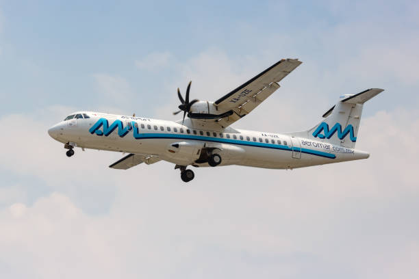 Aeromar ATR 72-600 airplane Mexico City airport in Mexico stock photo