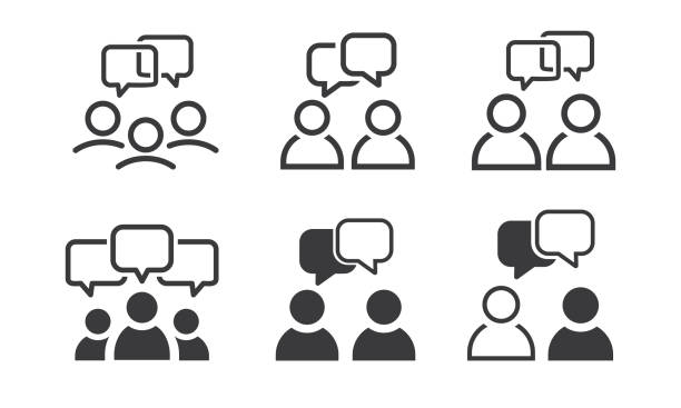 Speaking people, icon, vector. Chat, dialog bubble. Speaking people, icon, vector. Chat, dialog bubble. debate stock illustrations