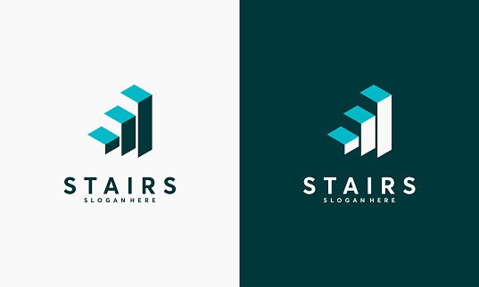 Simple Stairs  vector modern graphic, Stairway  symbol icon