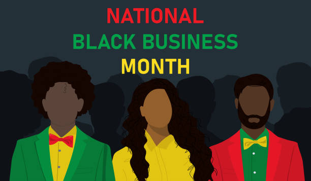 national black business month mit menschen - anonymous aktivistengruppe stock-grafiken, -clipart, -cartoons und -symbole