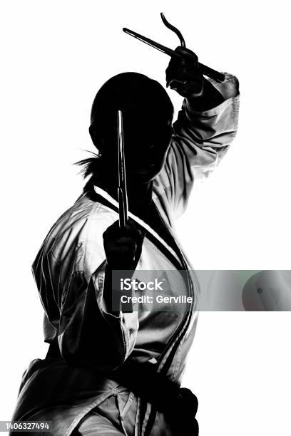 Sai Shadows Stock Photo - Download Image Now - Martial Arts, Weapon, 25-29 Years